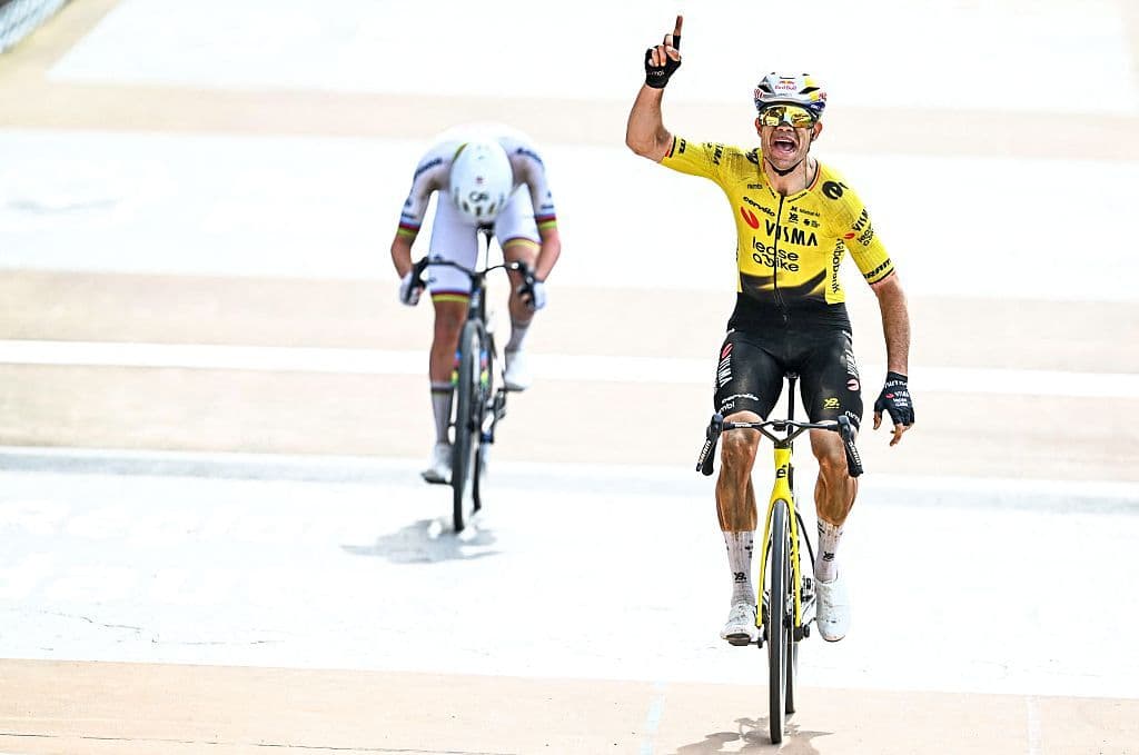 Paris-Roubaix Men: Wout van Aert edges out Tadej Pogačar to claim his first cobbled Monument victory in thrilling finale after both riders deal with punctures and bike changes
